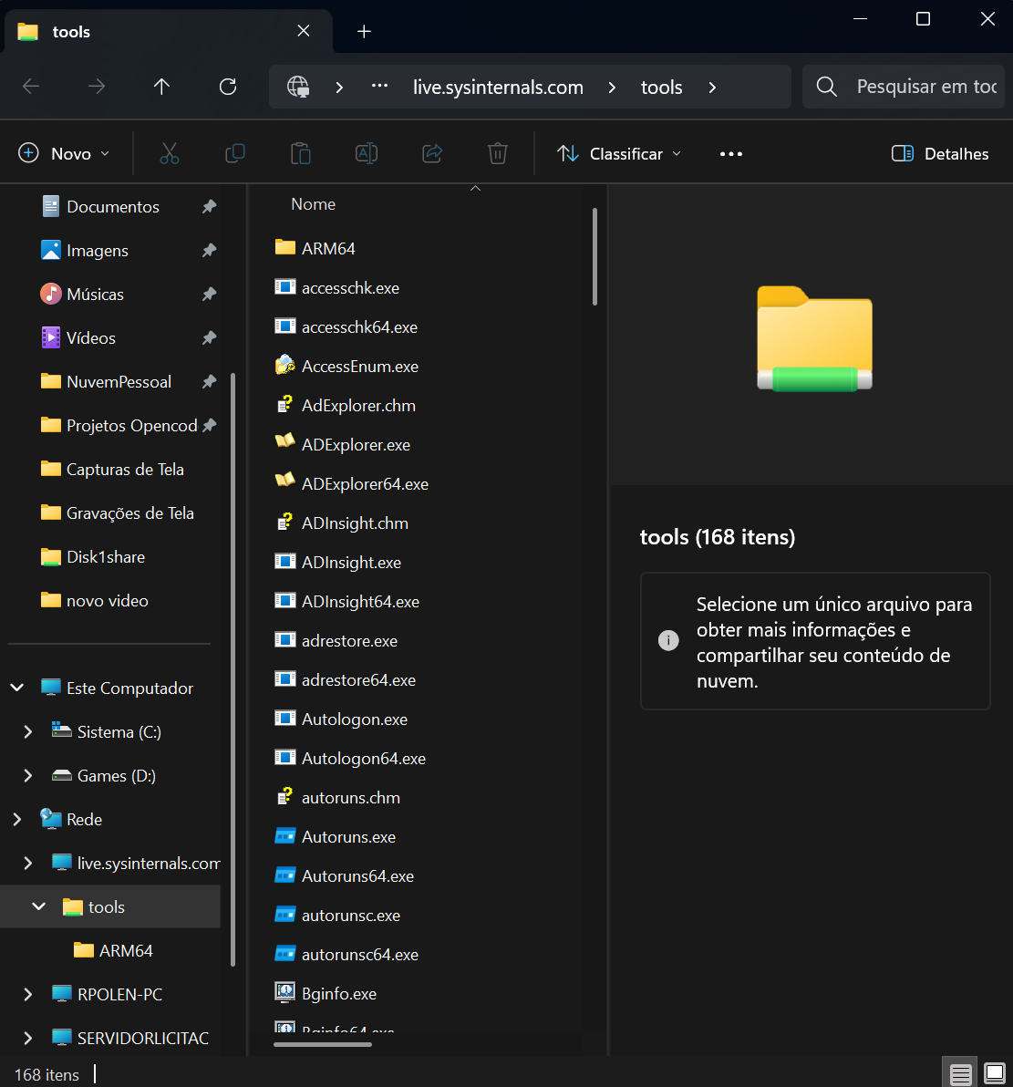 Pasta Compartilhada dos APP da Microsoft