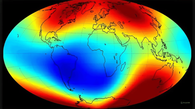 Há uma anomalia magnética bem em cima do Brasil