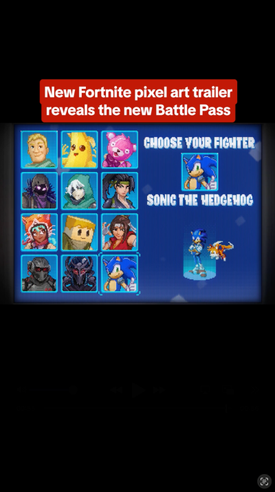 New Fortnite Override Battle Pass Revealed In Pixel Art Form, Includes Sonic, Tails, and More