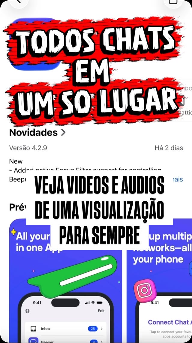 Videos e audios de visualização única seus para sempre